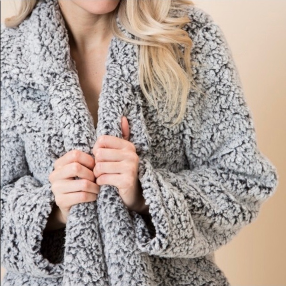 *LAST ONE* Wine Sherpa Coat - Picture 6 of 7